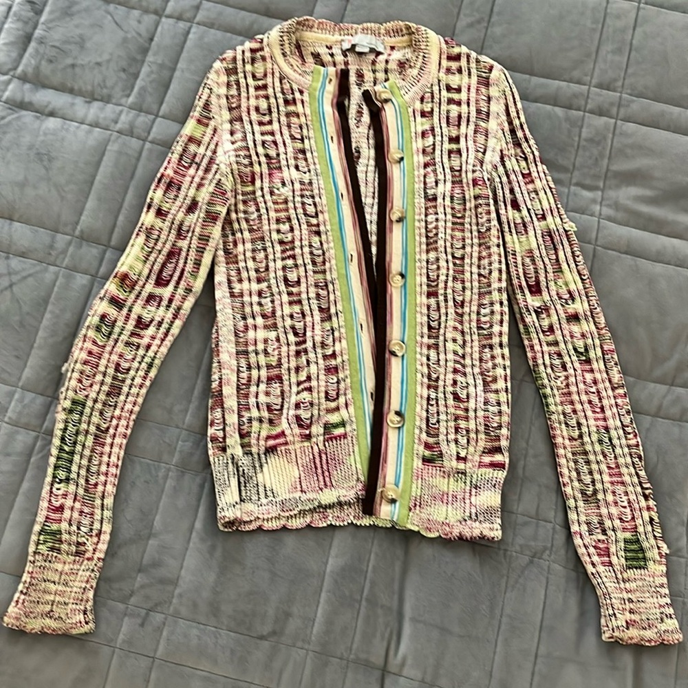 Missoni vintage multi colored woven cardigan sweater size 4